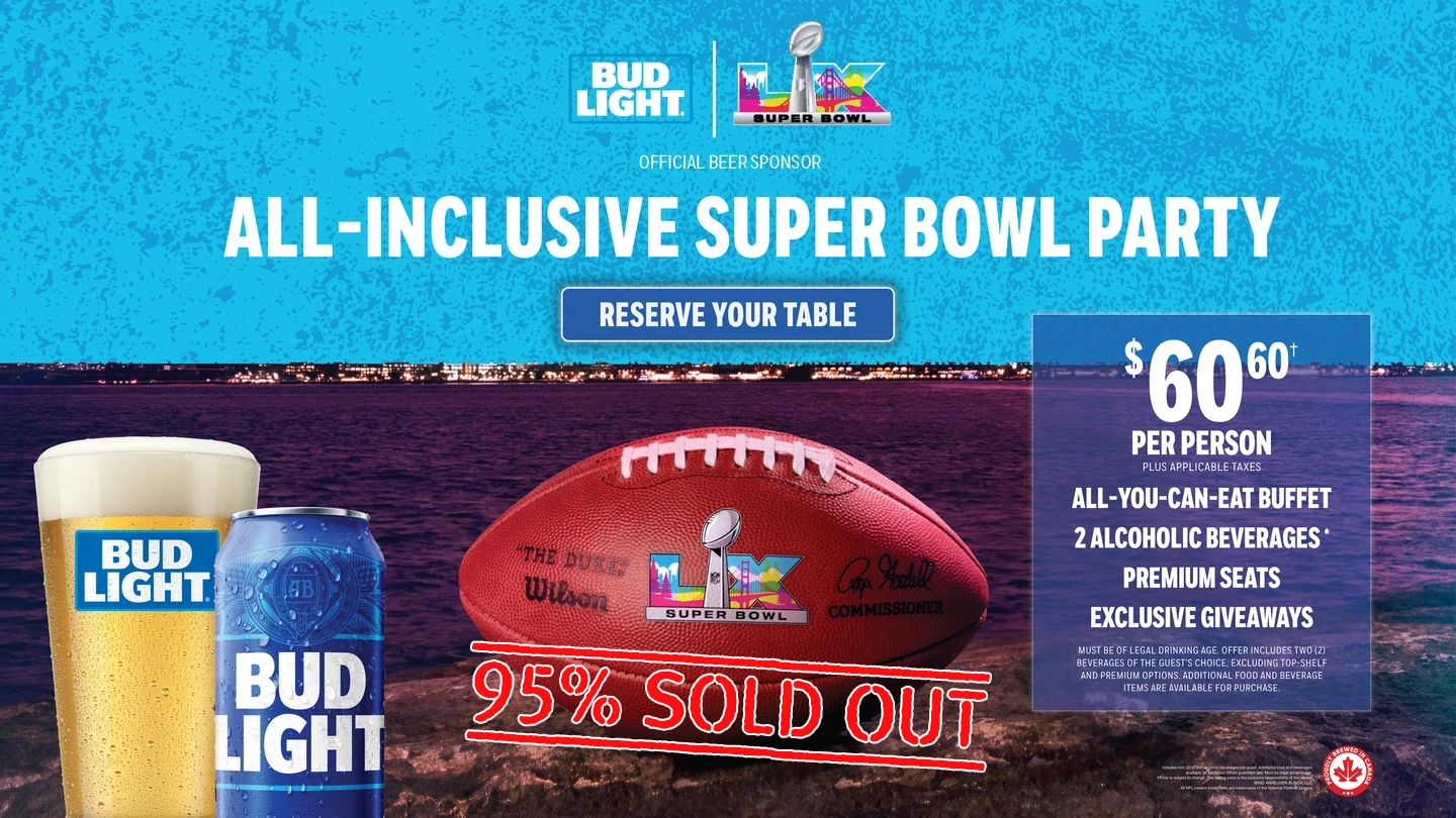 Superbowl Sunday Party at NBA Restaurant - Reserve your table now