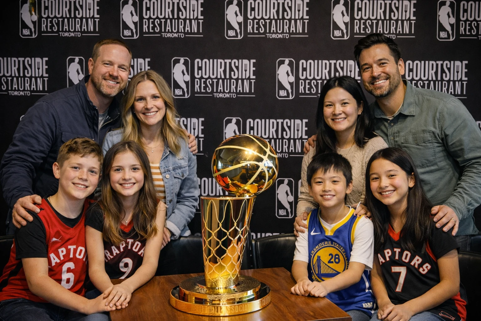 Family Day celebration with Larry O'Brien Championship Trophy at the NBA Courtside Restaurant